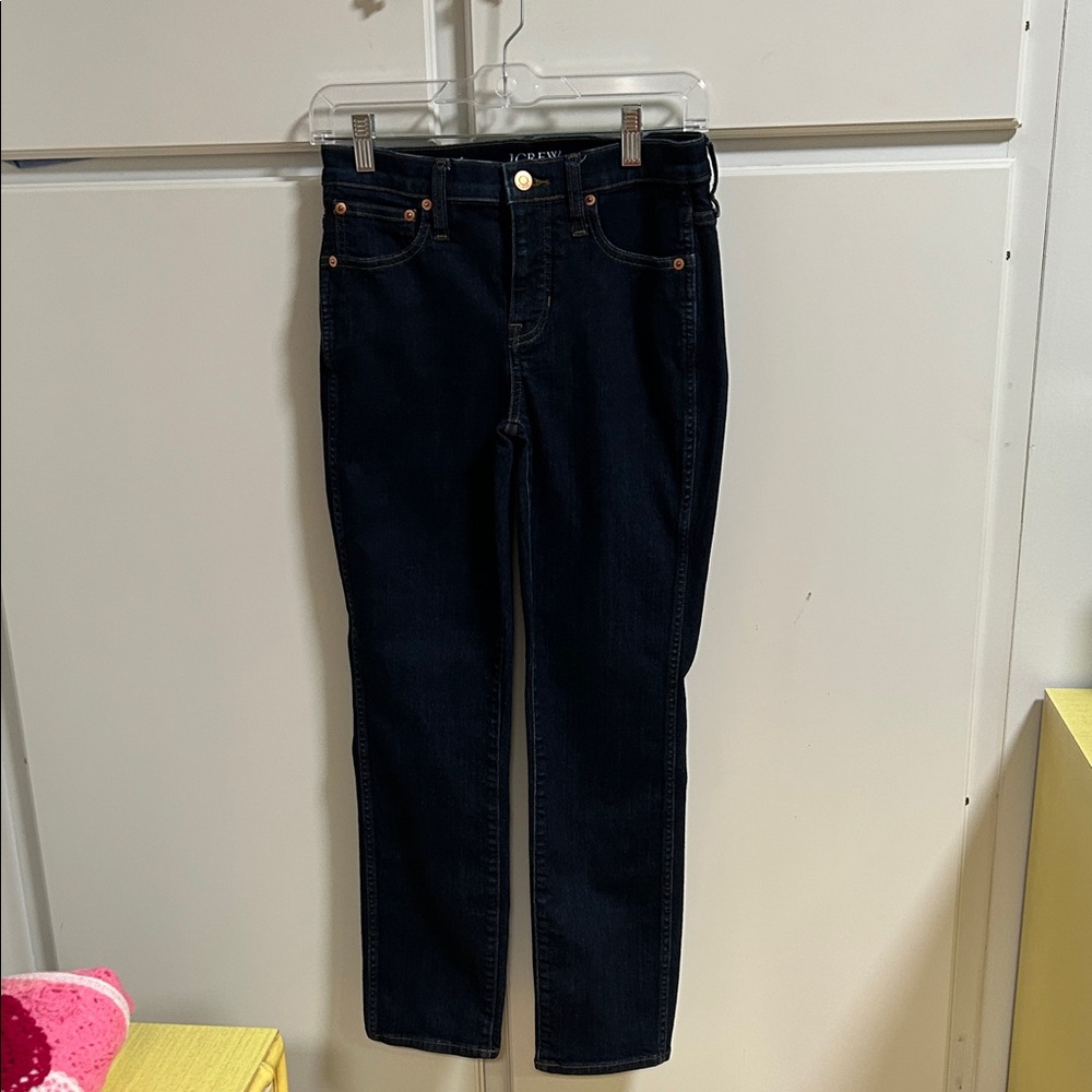 J. Crew Women's Midnight Blue Slim Straight Midrise Jeans 26